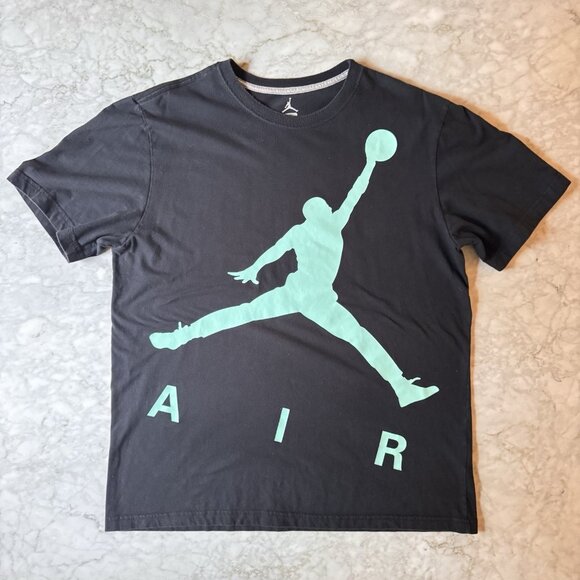 Nike Air Jordan Flight Jumpman Logo Size XL Black T Shirt Short Sleeve - Picture 3 of 7